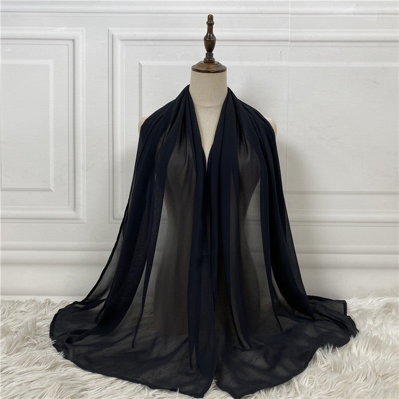 Women's Solid Color Chiffon Hijab – Soft & Elegant