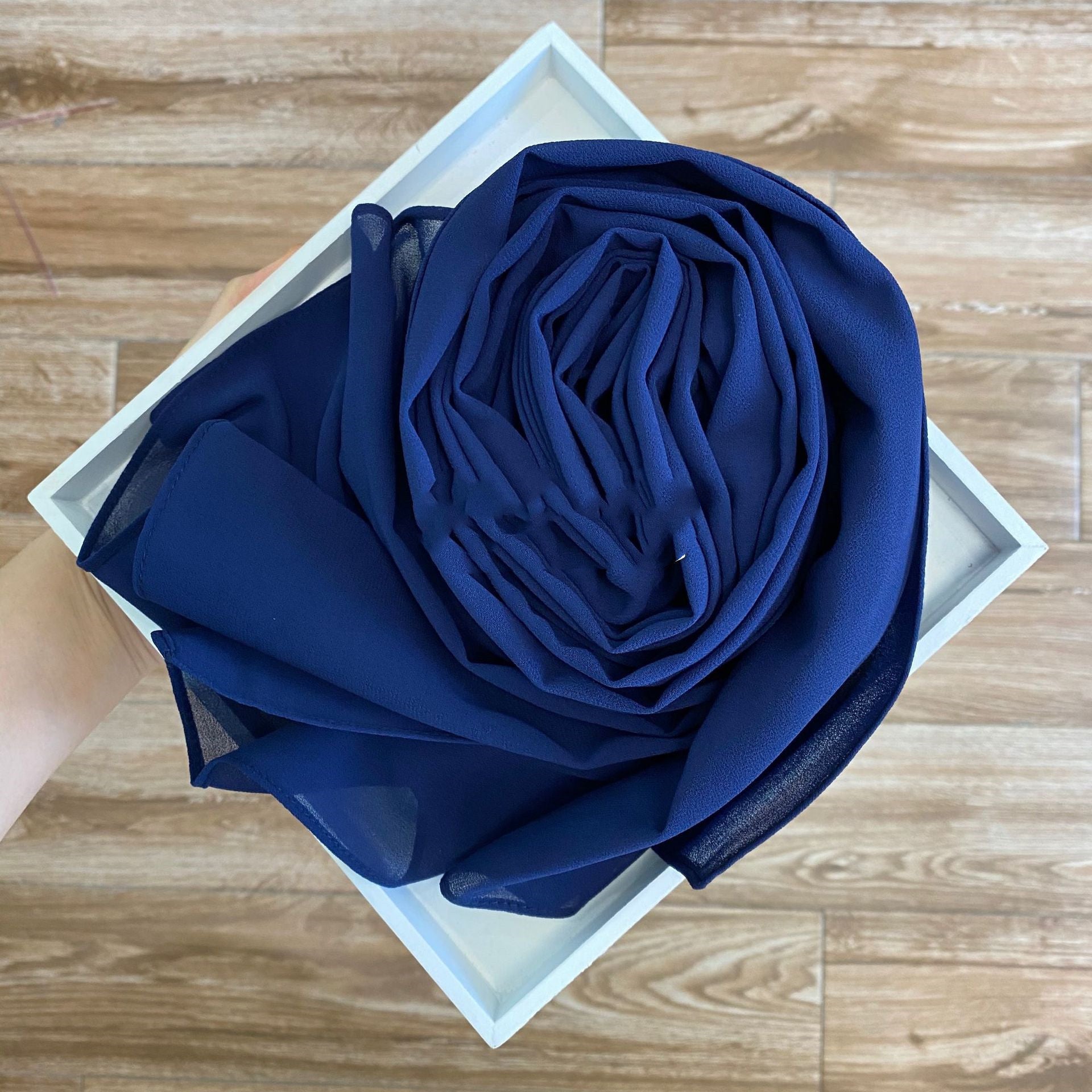 Women's Pearl Chiffon Hijab – Solid Color Scarf