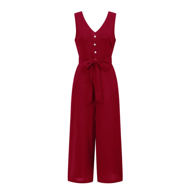 Tyra Jumpsuit – Black Chiffon One-Piece