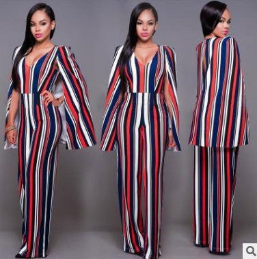 Women's V-Neck Backless Wide-Leg Jumpsuit