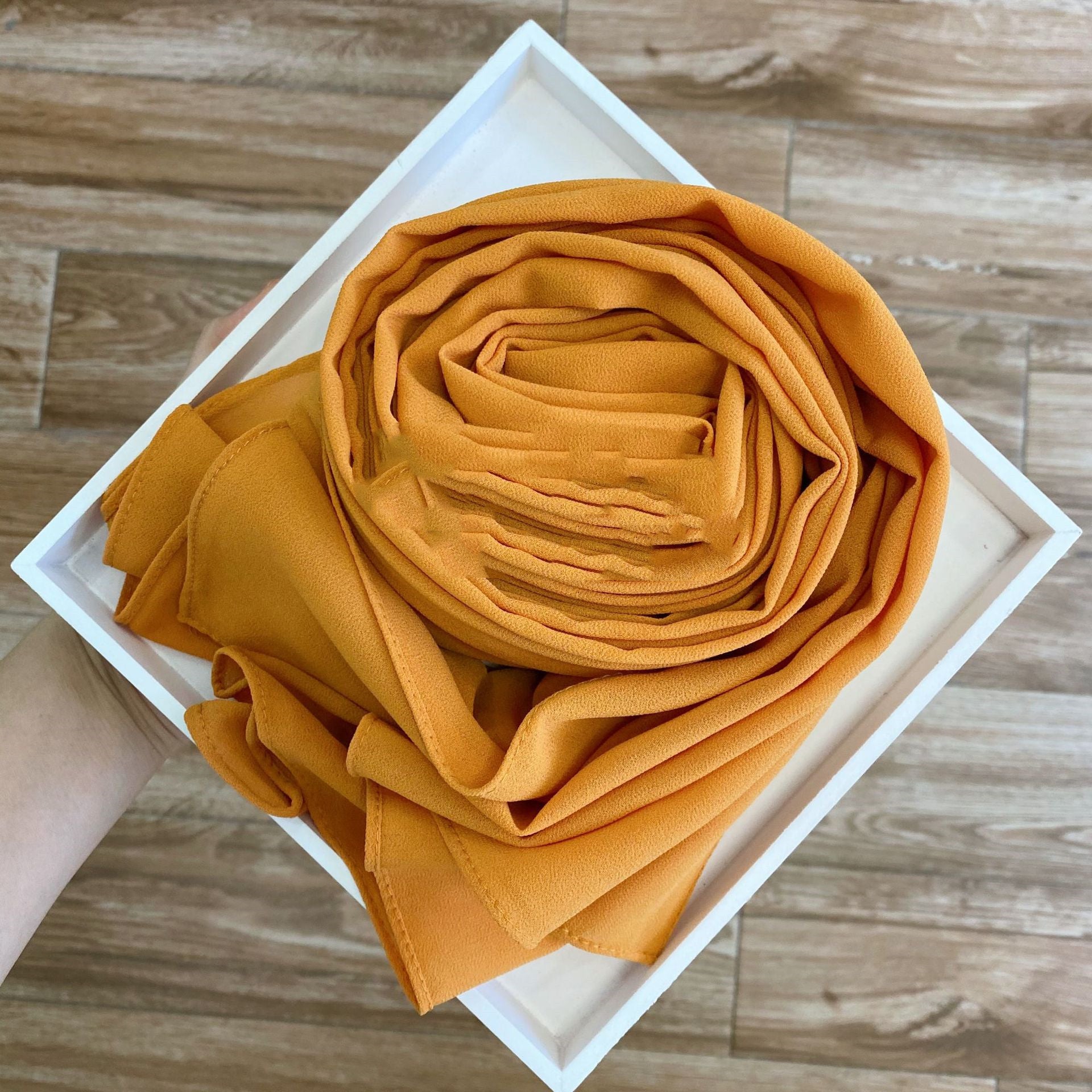 Women's Pearl Chiffon Hijab – Solid Color Scarf