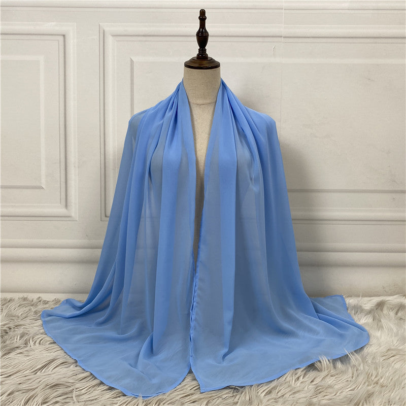 Women's Solid Color Chiffon Hijab – Soft & Elegant