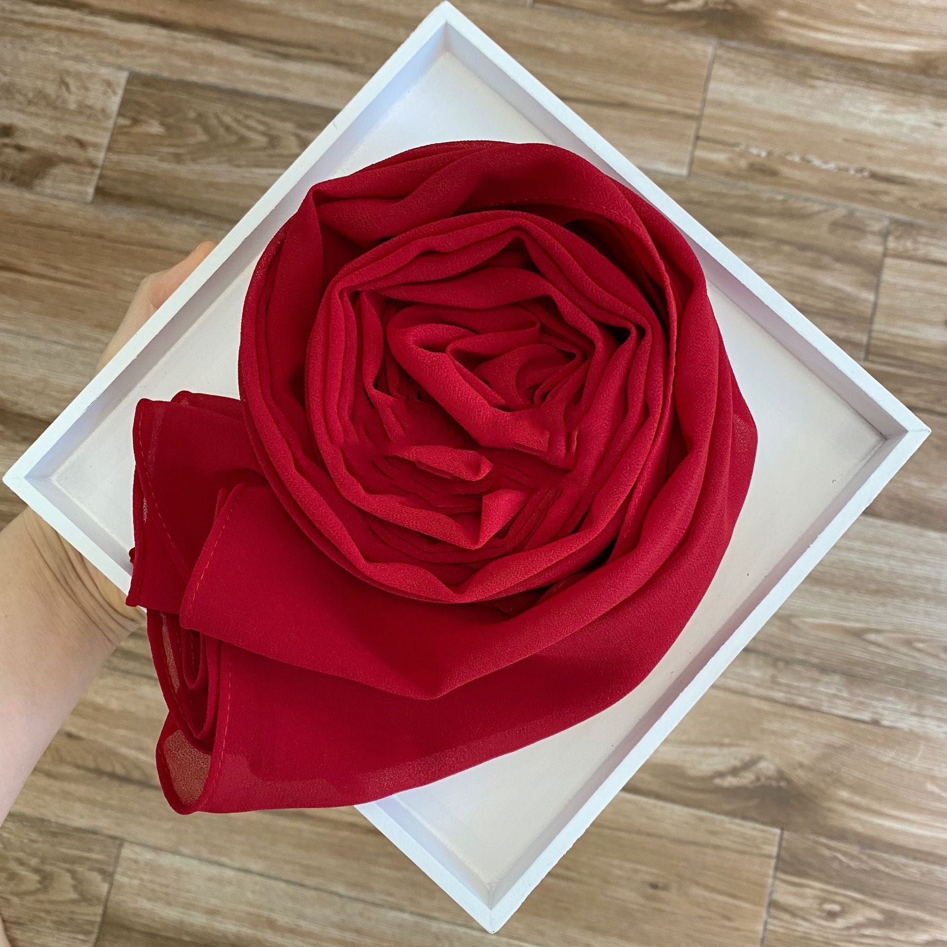 Women's Pearl Chiffon Hijab – Solid Color Scarf