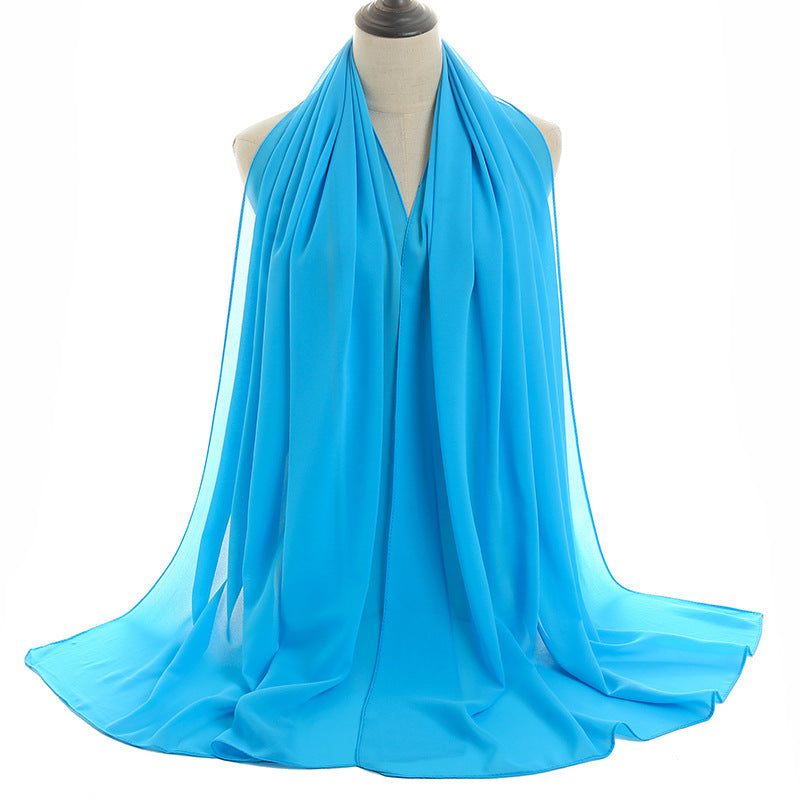 Monochrome Pearl Chiffon Hijab – Soft & Elegant
