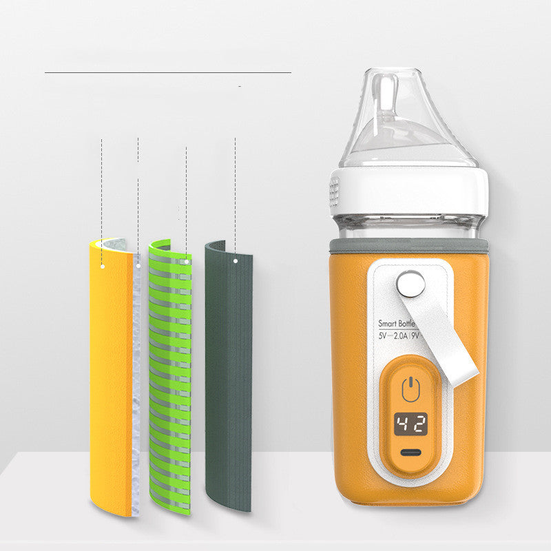 Portable Baby Bottle Warmer – USB Heating & Insulation Cover