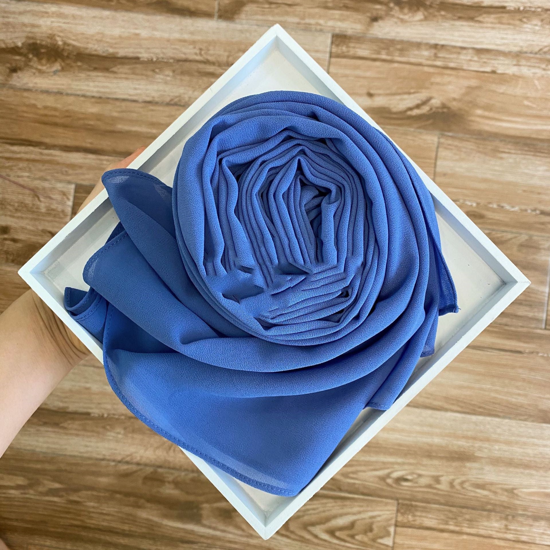 Women's Pearl Chiffon Hijab – Solid Color Scarf