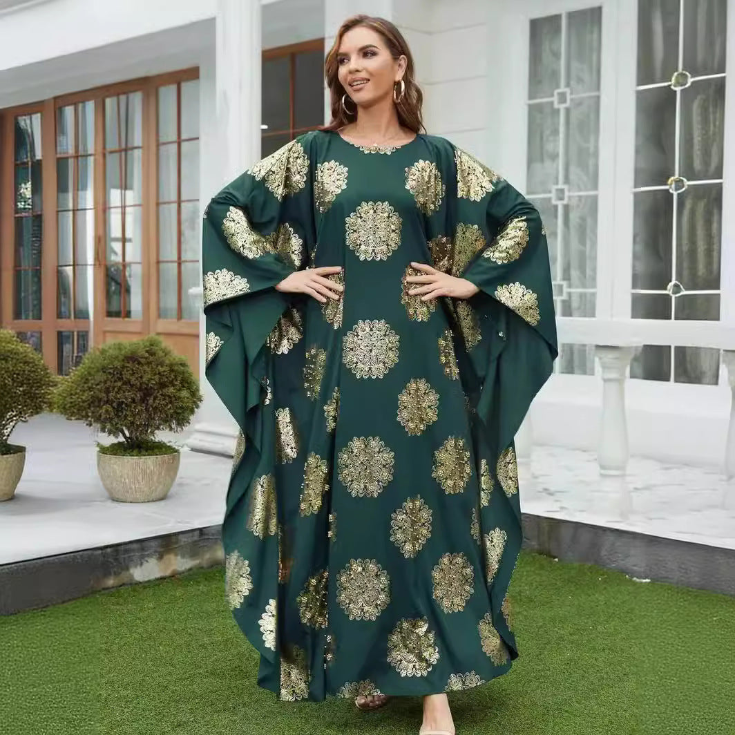 Gilded Batwing Sleeve Muslim Women's Robe