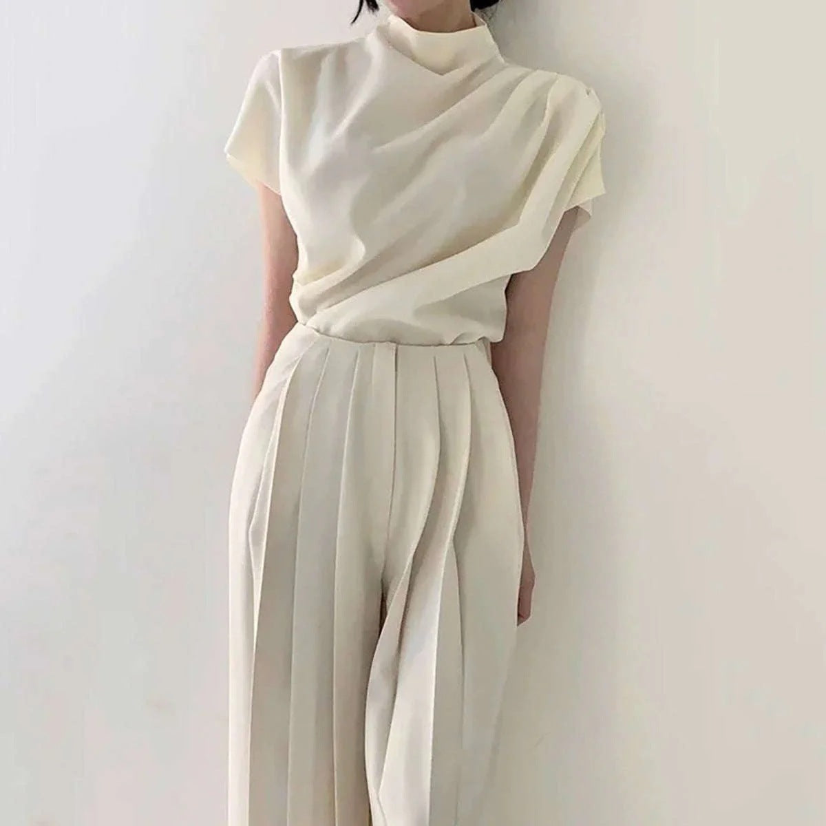 Women's High-Waist Loose Straight-Leg Pants