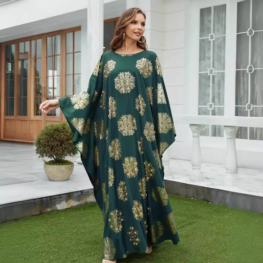 Gilded Batwing Sleeve Muslim Women's Robe