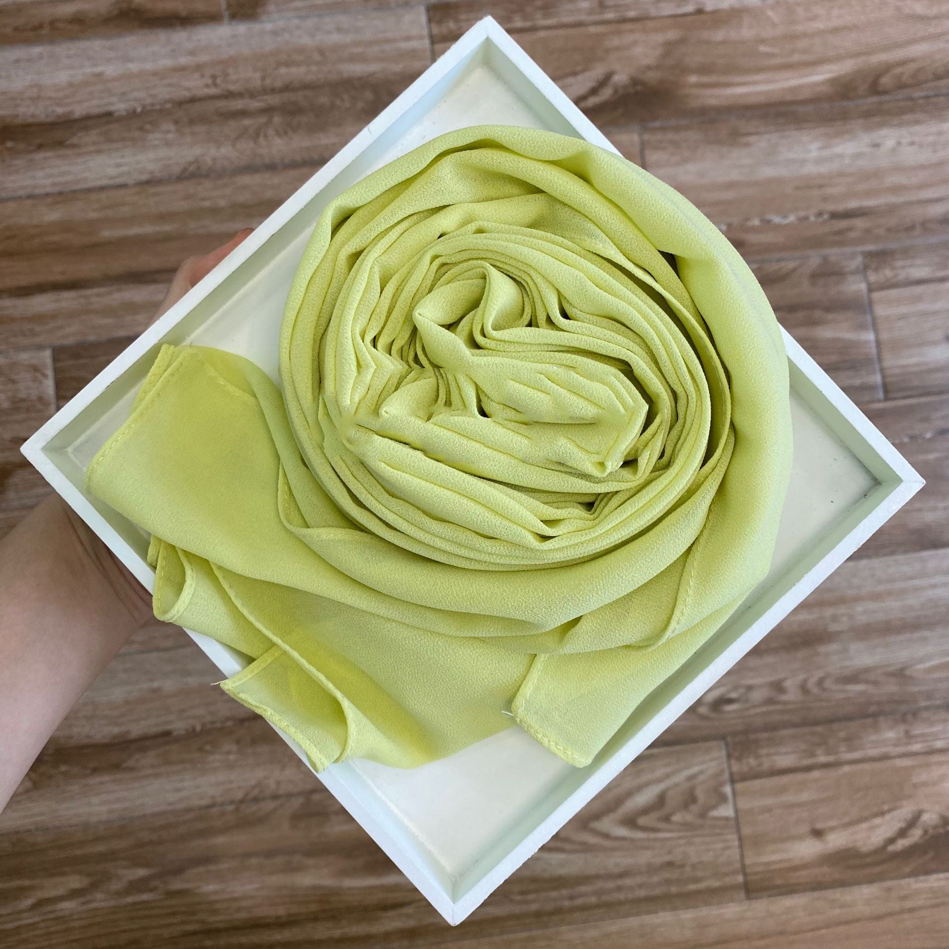 Women's Pearl Chiffon Hijab – Solid Color Scarf