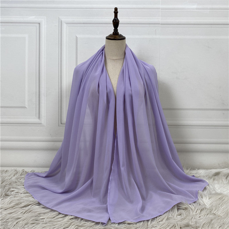 Women's Solid Color Chiffon Hijab – Soft & Elegant