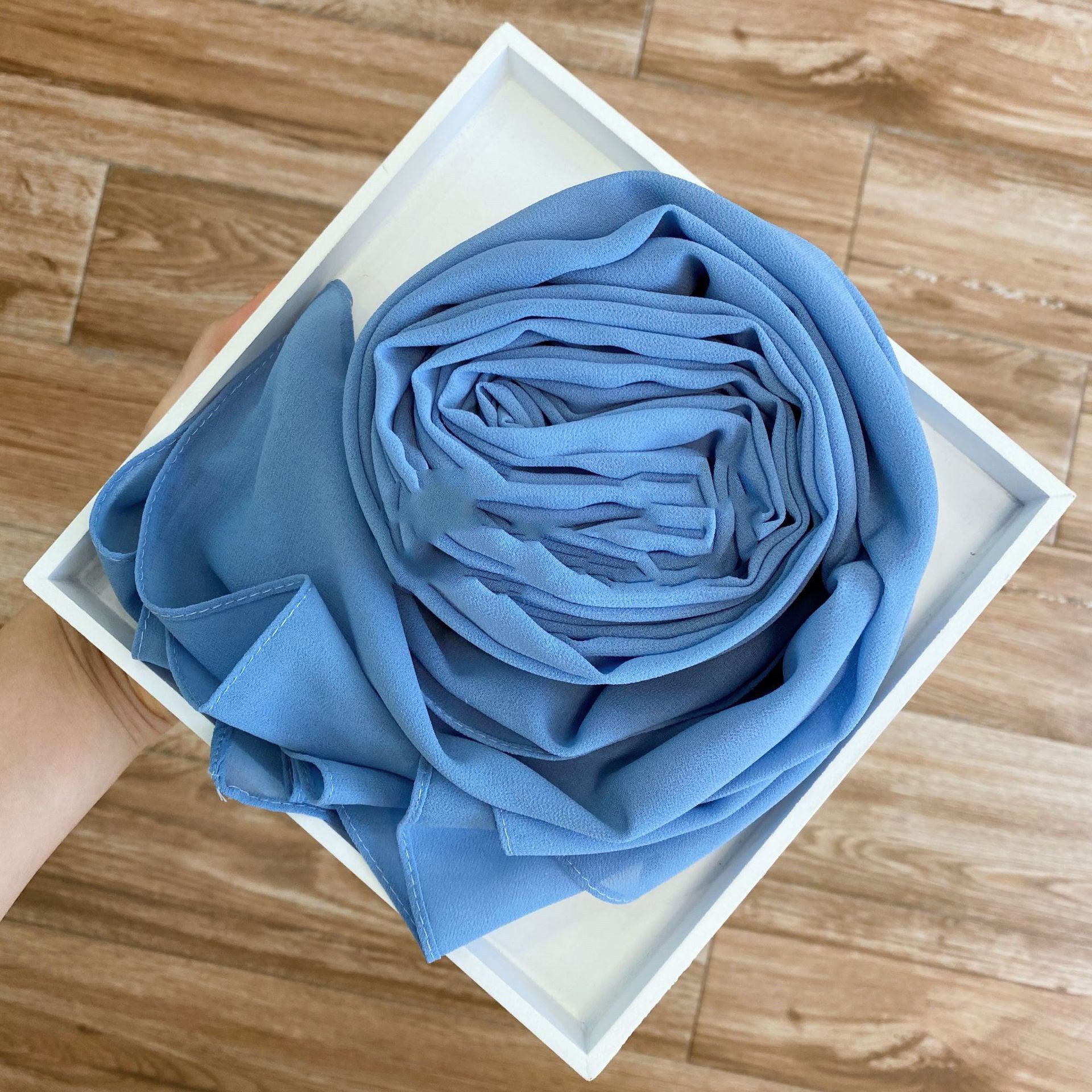 Women's Pearl Chiffon Hijab – Solid Color Scarf