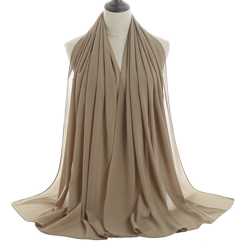 Monochrome Pearl Chiffon Hijab – Soft & Elegant