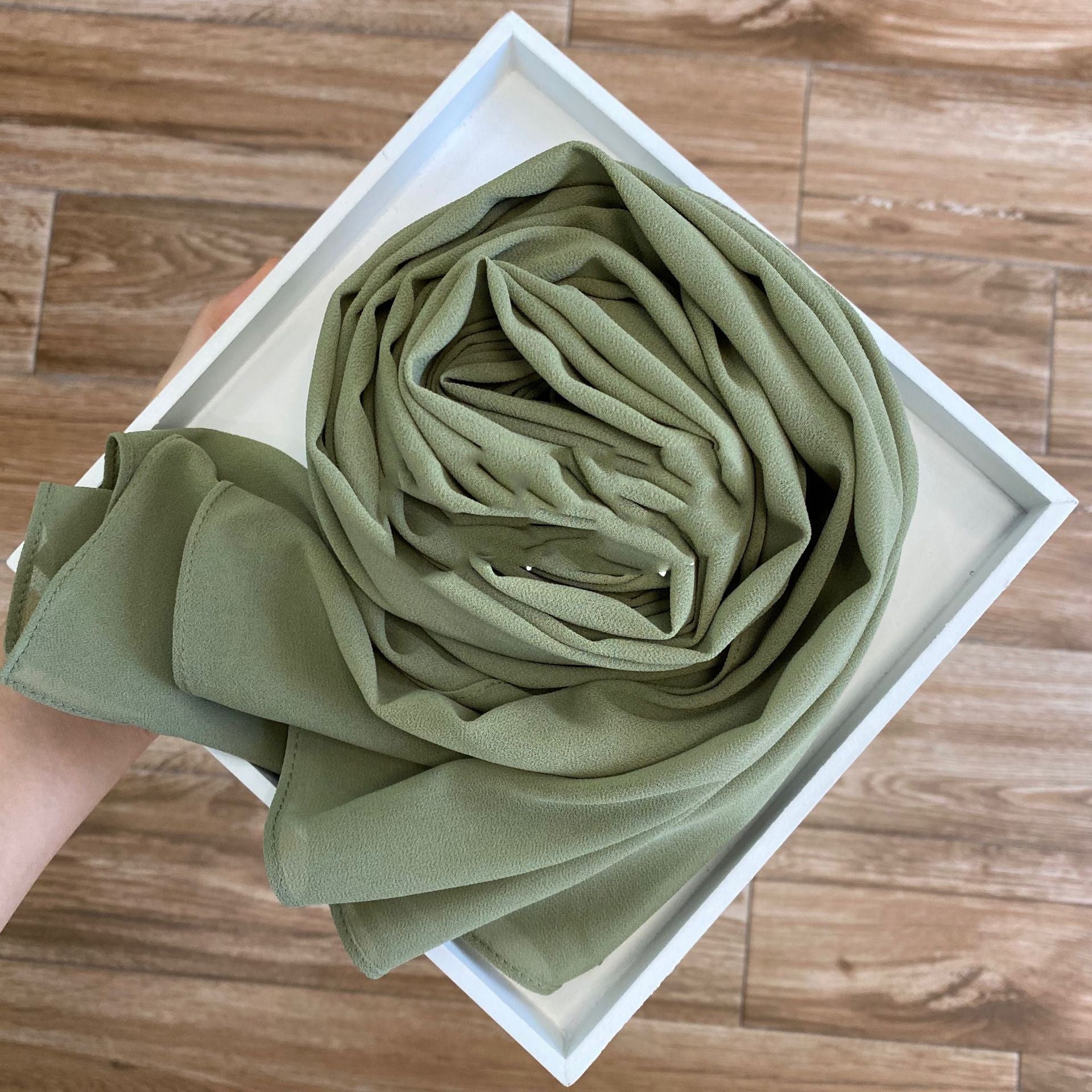 Women's Pearl Chiffon Hijab – Solid Color Scarf