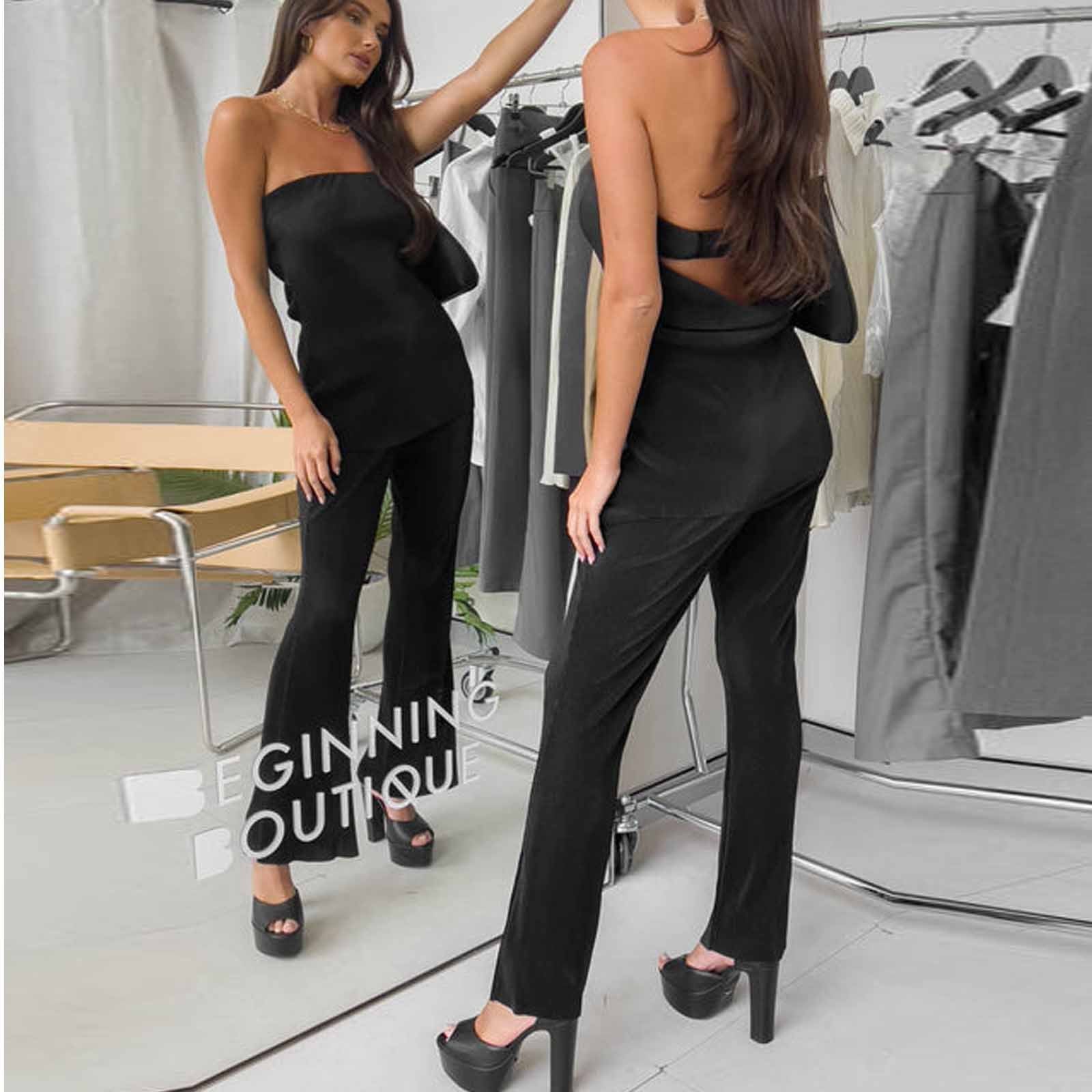 Slim Two-Piece Set – Casual Chic with Peter Pan Collar