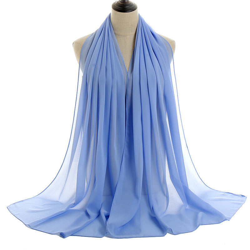 Monochrome Pearl Chiffon Hijab – Soft & Elegant
