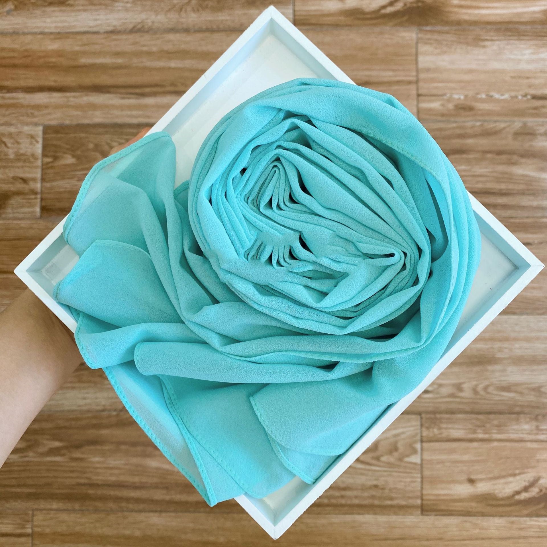 Women's Pearl Chiffon Hijab – Solid Color Scarf