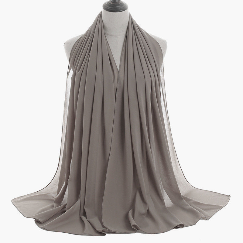 Monochrome Pearl Chiffon Hijab – Soft & Elegant
