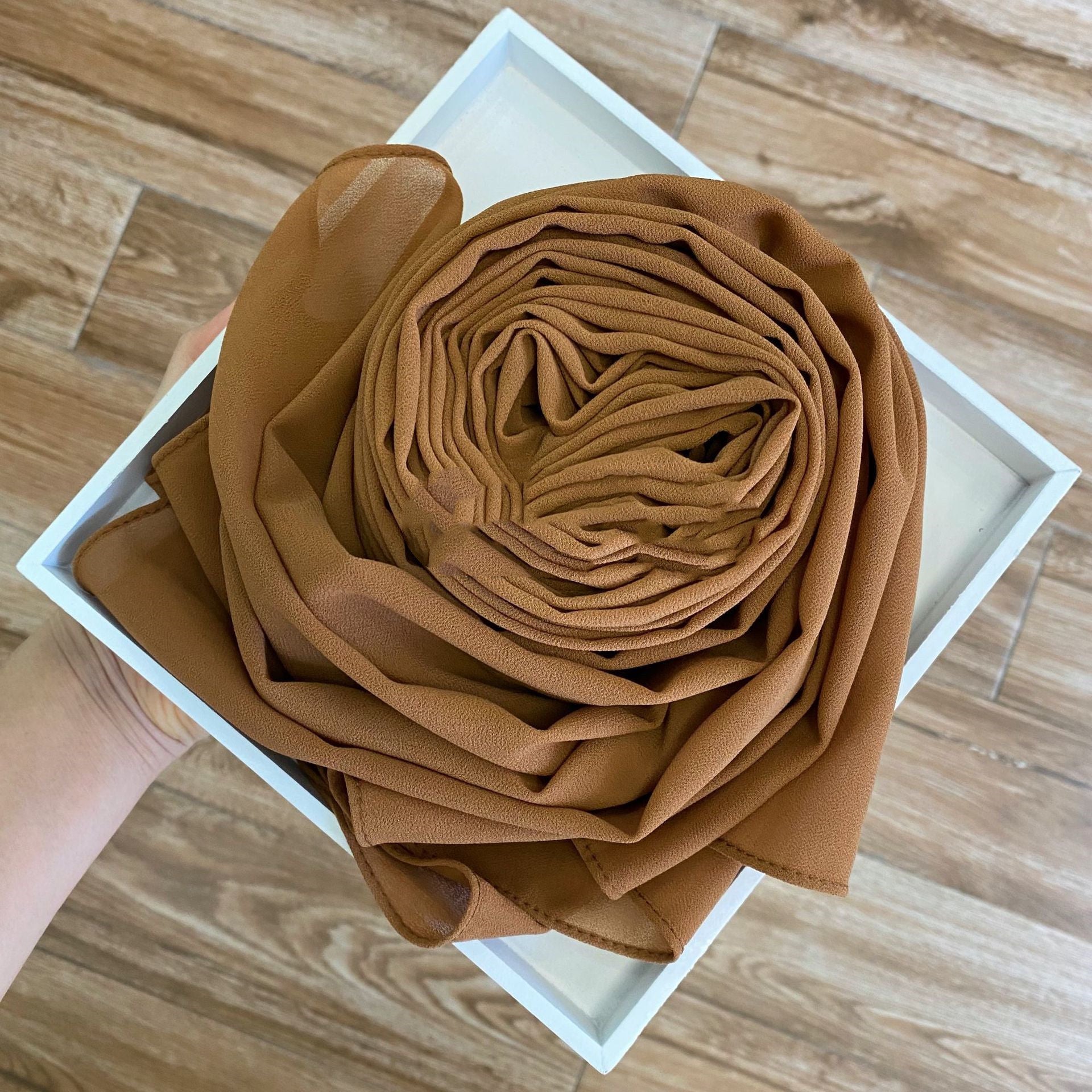 Women's Pearl Chiffon Hijab – Solid Color Scarf