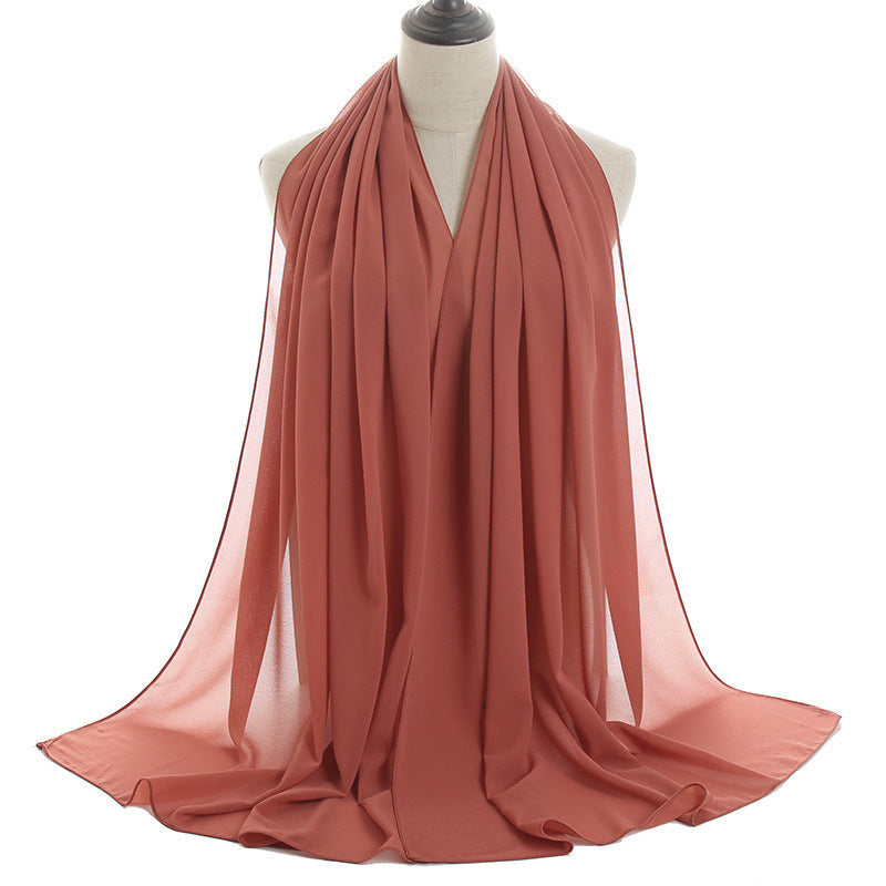 Monochrome Pearl Chiffon Hijab – Soft & Elegant