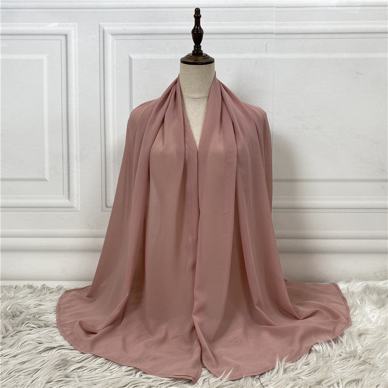 Women's Solid Color Chiffon Hijab – Soft & Elegant