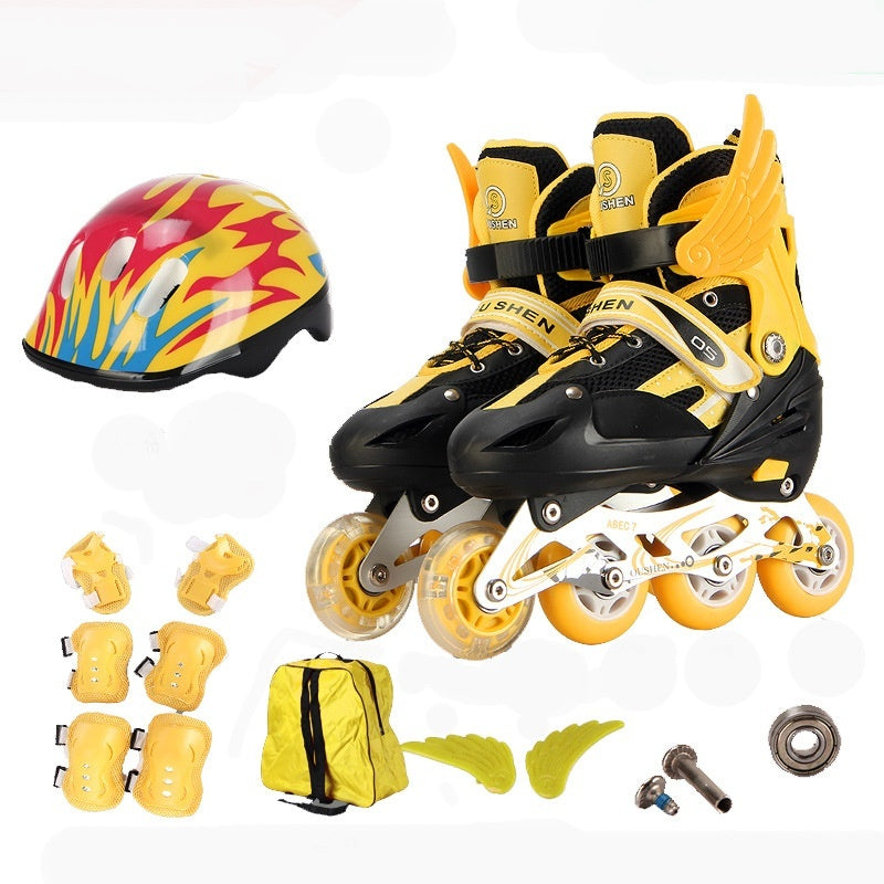 Adjustable PU Children’s Skates with Full Protective Set