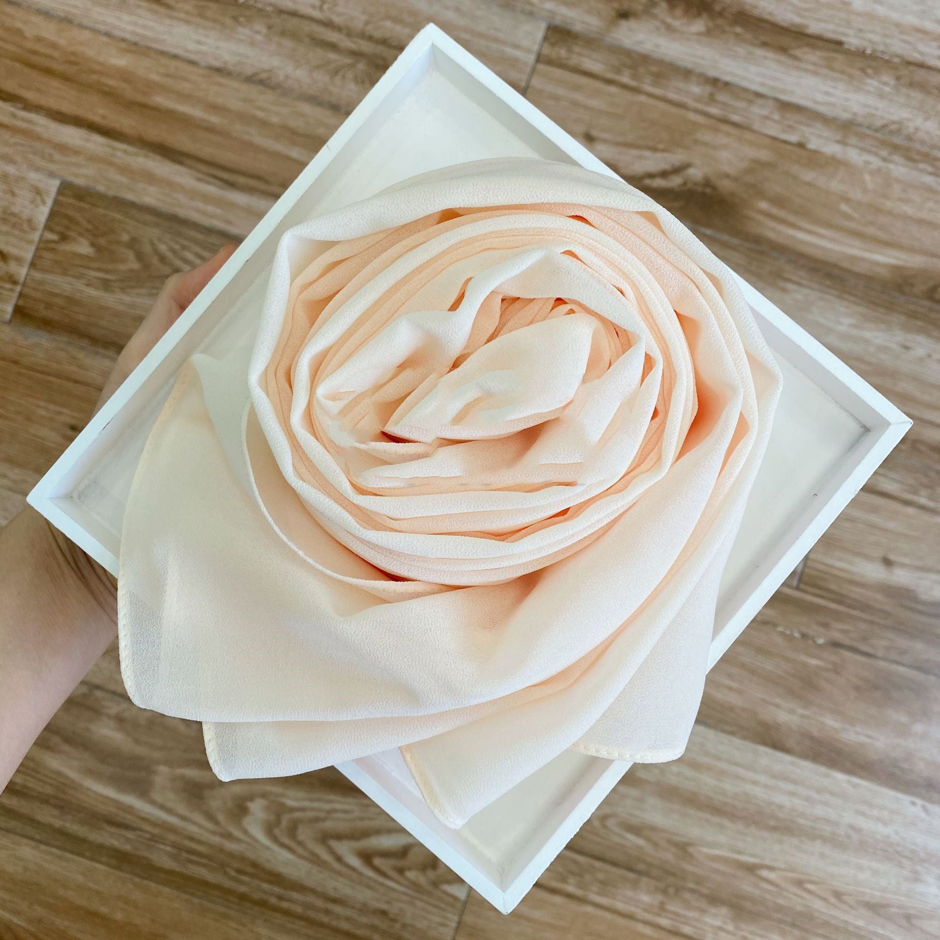 Women's Pearl Chiffon Hijab – Solid Color Scarf