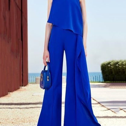 Women's Solid Color Zipper Jumpsuit