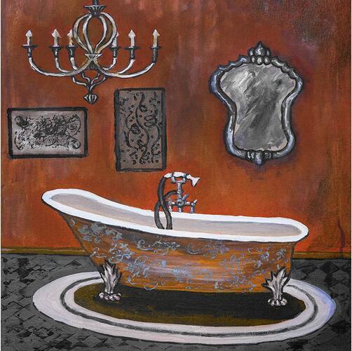 Modern Retro Bathroom Canvas Art