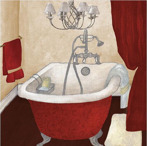 Modern Retro Bathroom Canvas Art