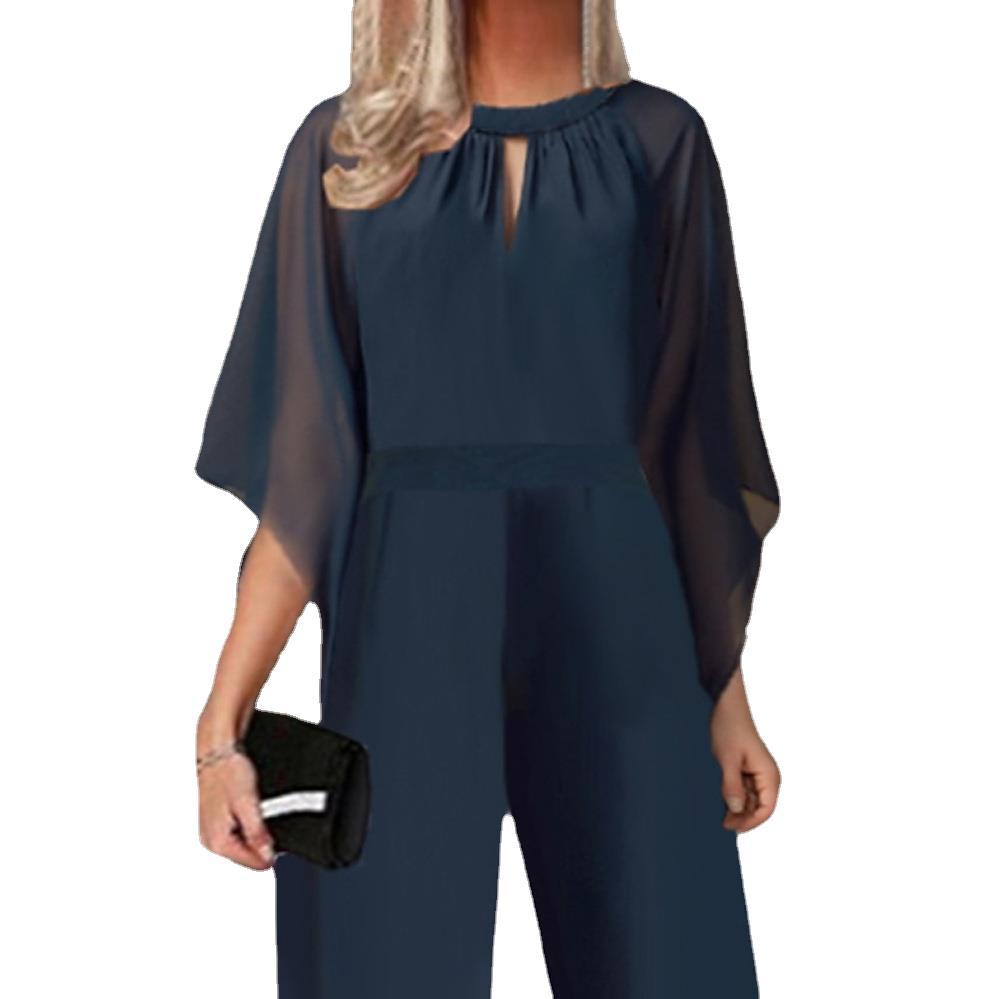Women's Short-Sleeved High-Waist Jumpsuit