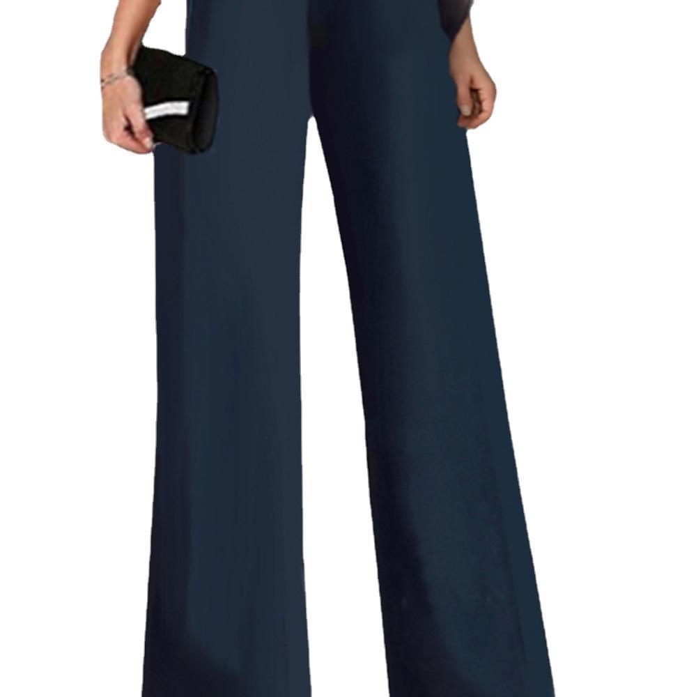 Women's Short-Sleeved High-Waist Jumpsuit