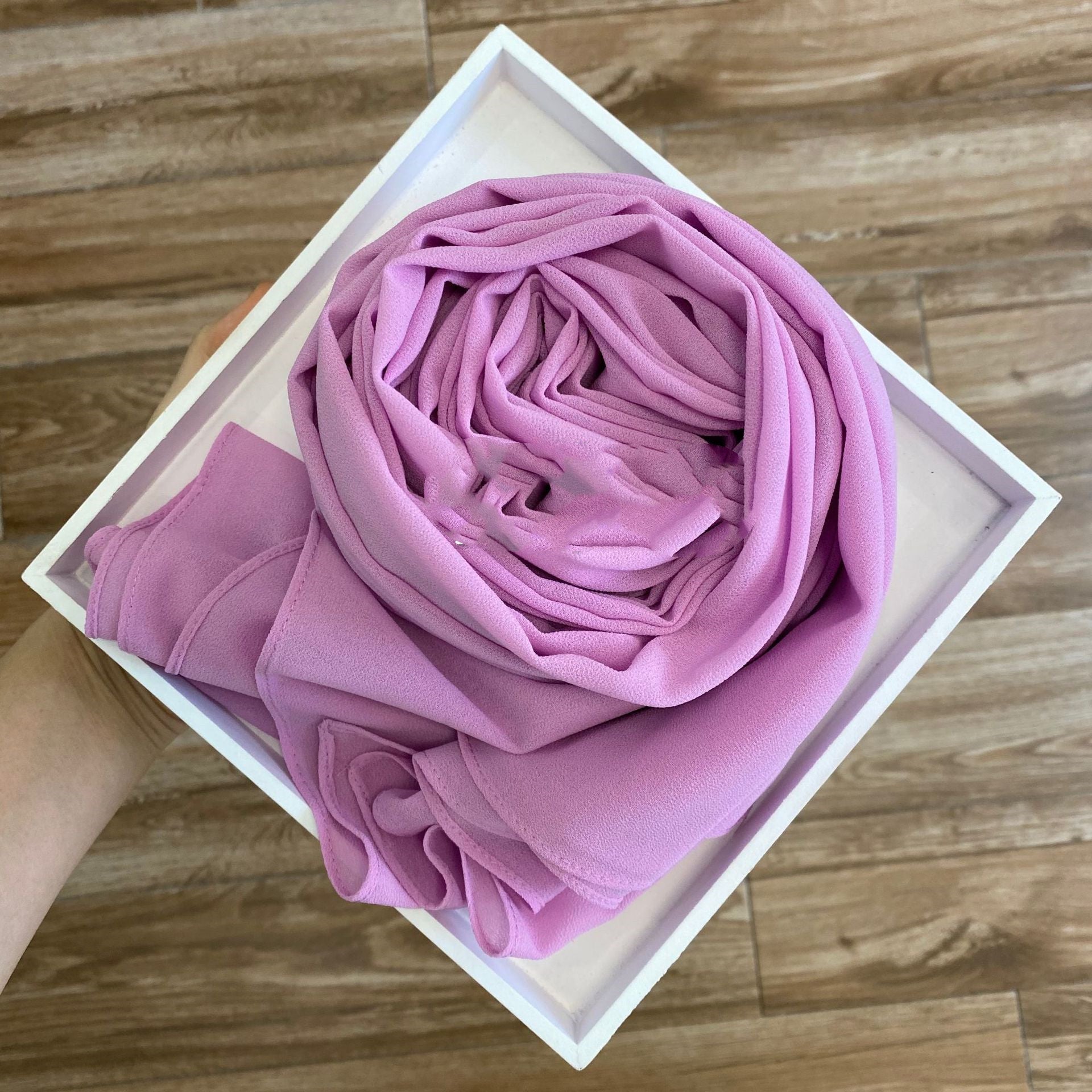 Women's Pearl Chiffon Hijab – Solid Color Scarf