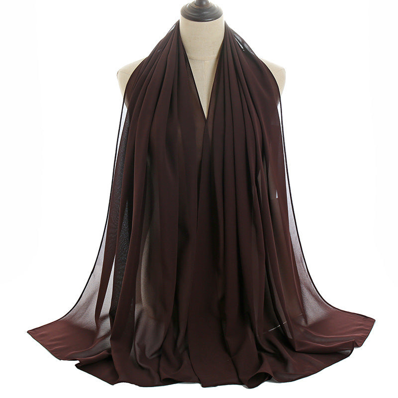 Monochrome Pearl Chiffon Hijab – Soft & Elegant