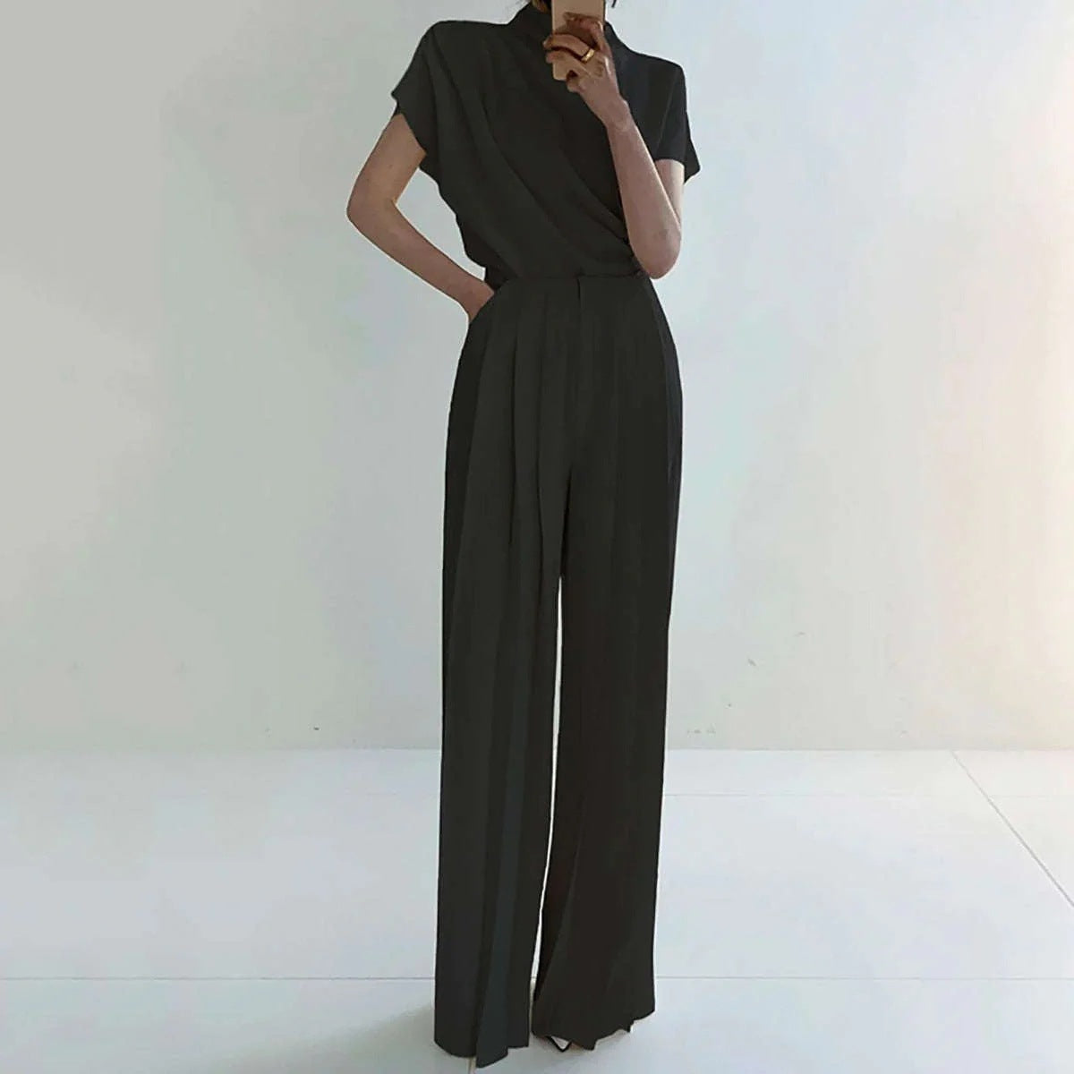 Women's High-Waist Loose Straight-Leg Pants