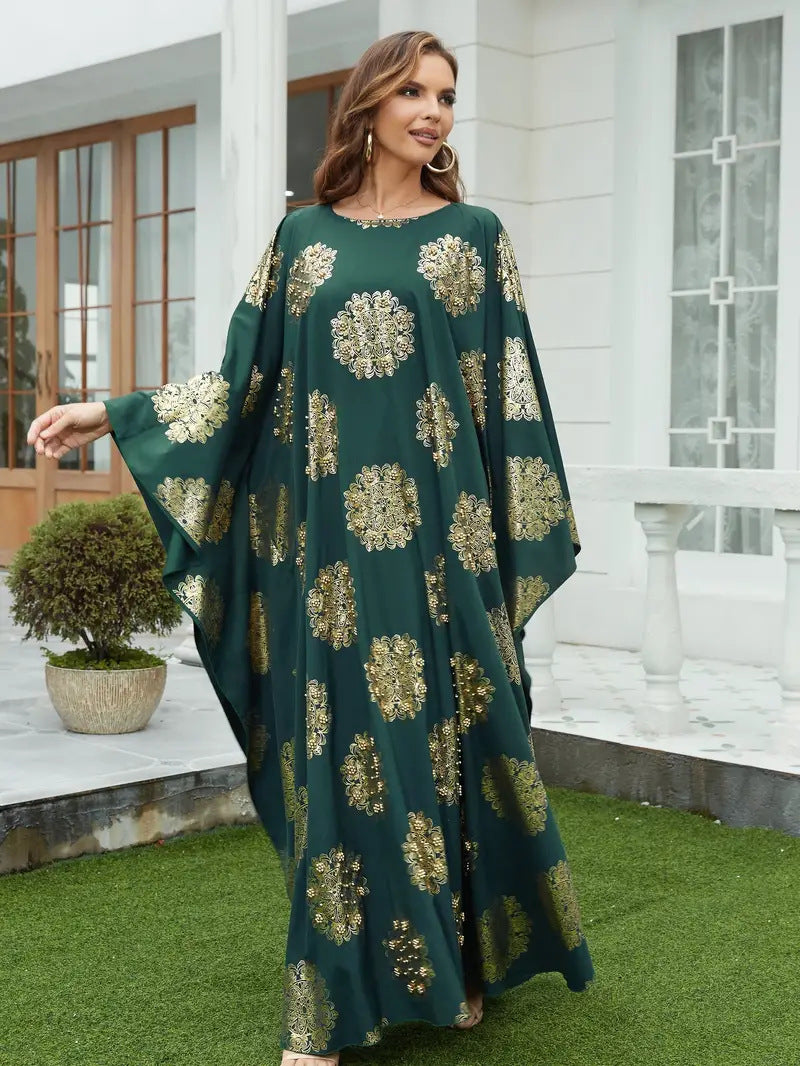 Gilded Batwing Sleeve Muslim Women's Robe