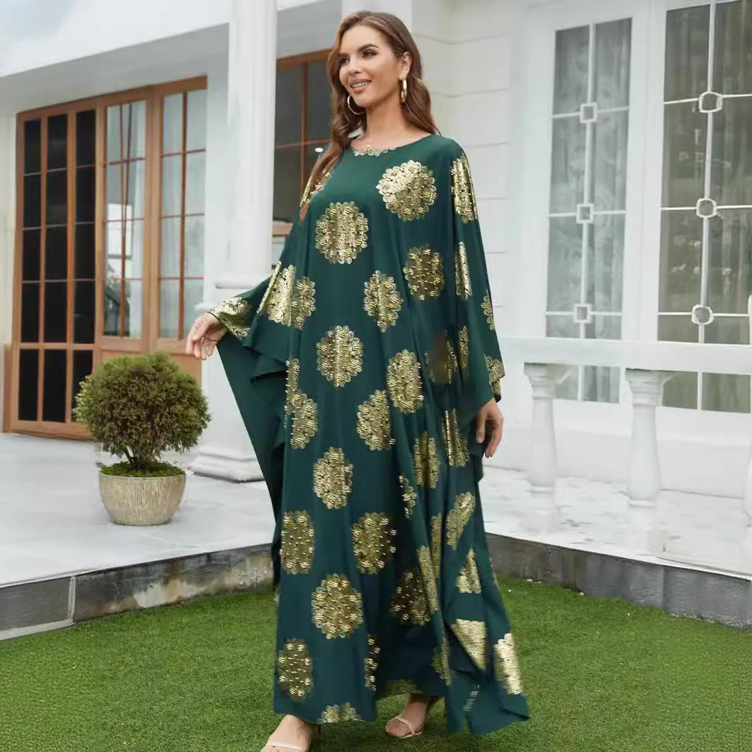 Gilded Batwing Sleeve Muslim Women's Robe