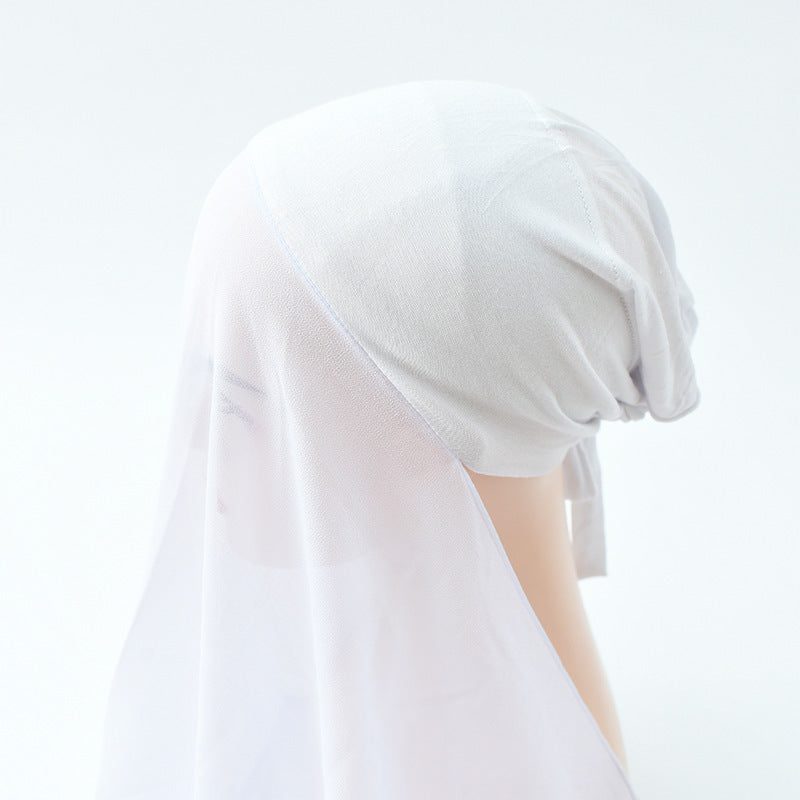 Adjustable Sunscreen Veil Hijab – Pearl Chiffon