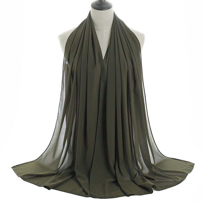 Monochrome Pearl Chiffon Hijab – Soft & Elegant