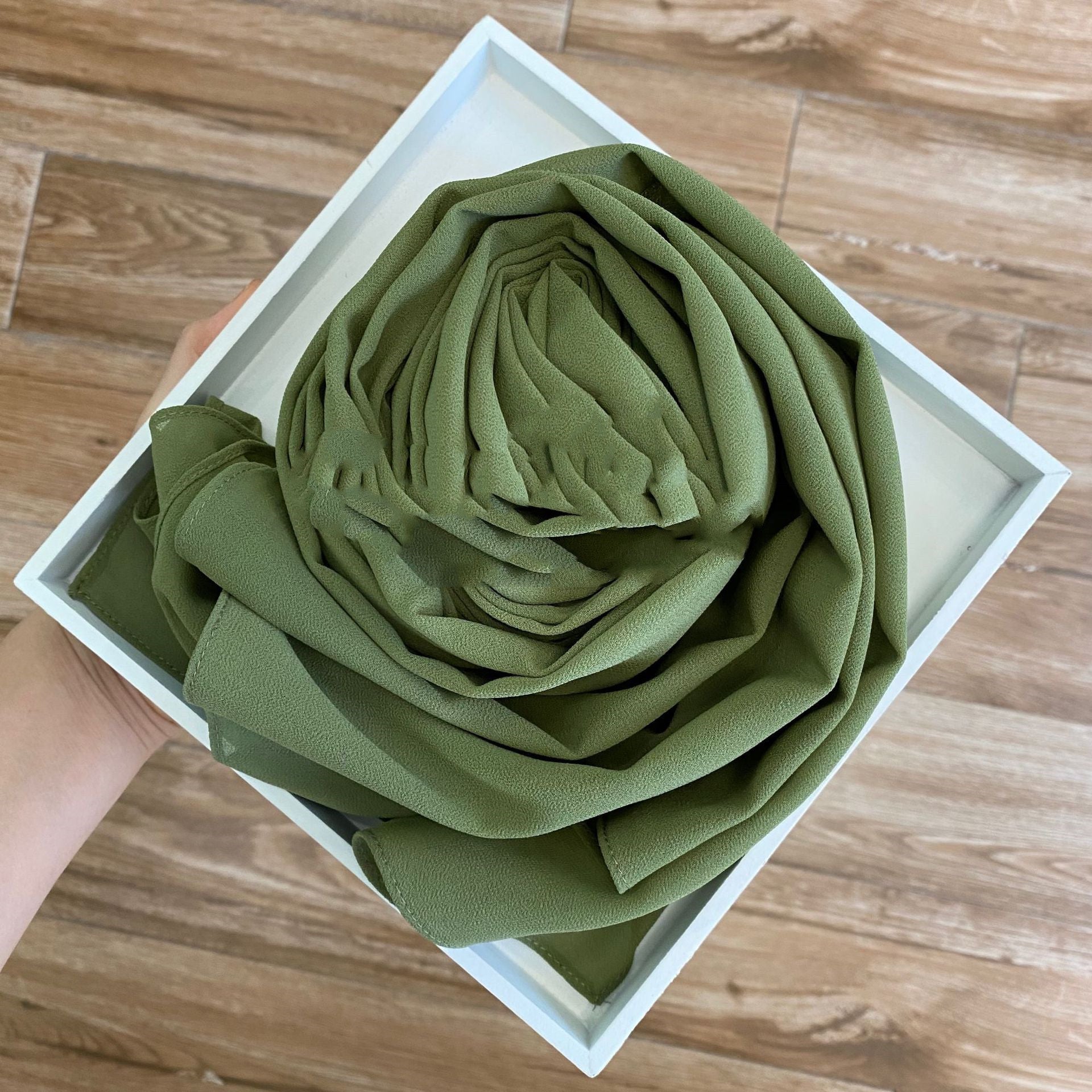 Women's Pearl Chiffon Hijab – Solid Color Scarf