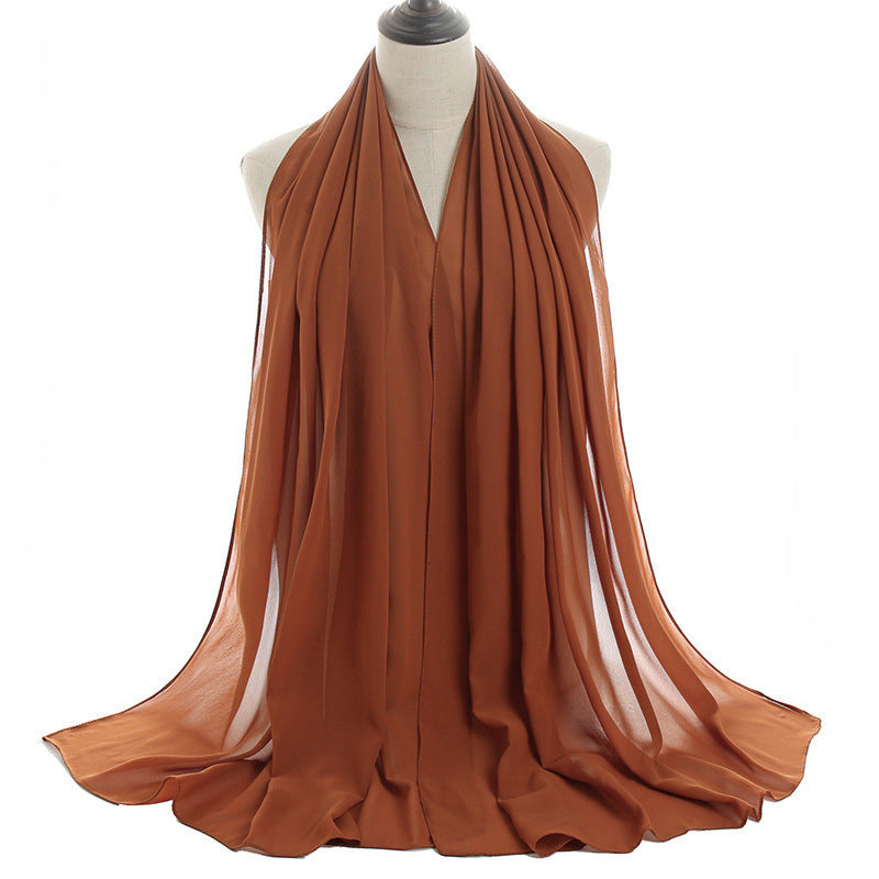 Monochrome Pearl Chiffon Hijab – Soft & Elegant