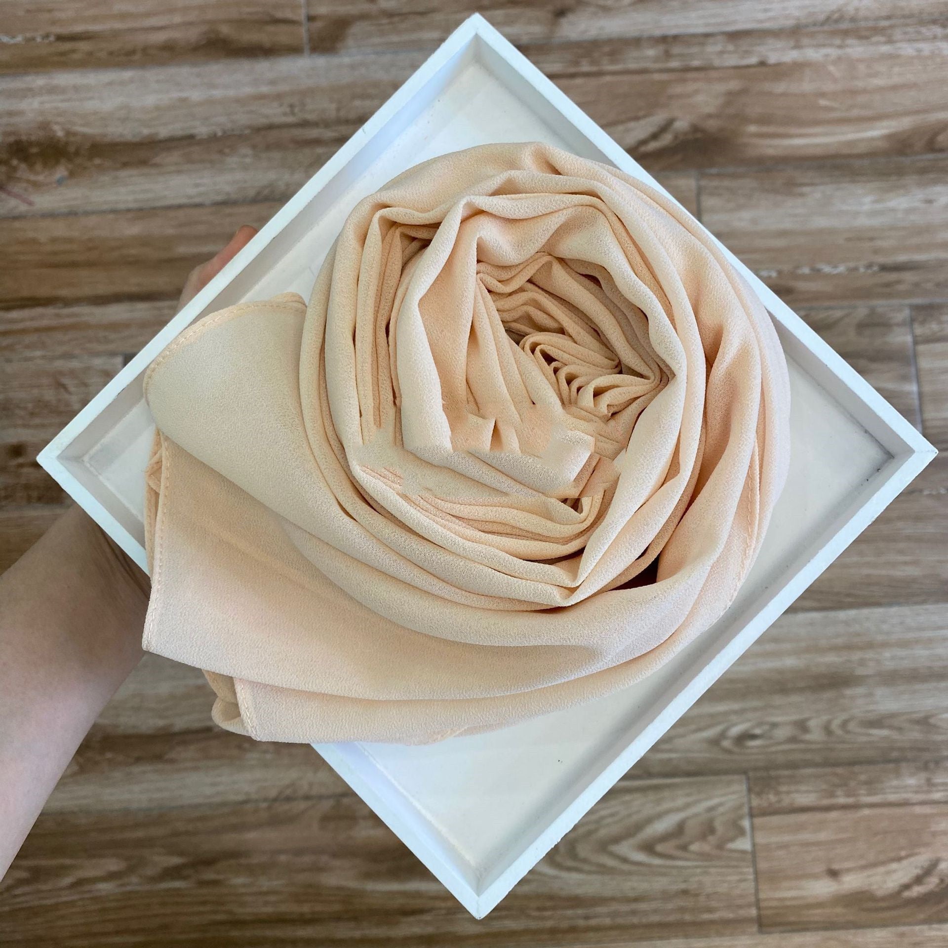 Women's Pearl Chiffon Hijab – Solid Color Scarf