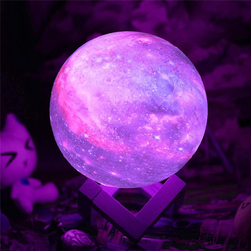 3D Starry Sky Moon Lamp with 16 Colors & Remote Control