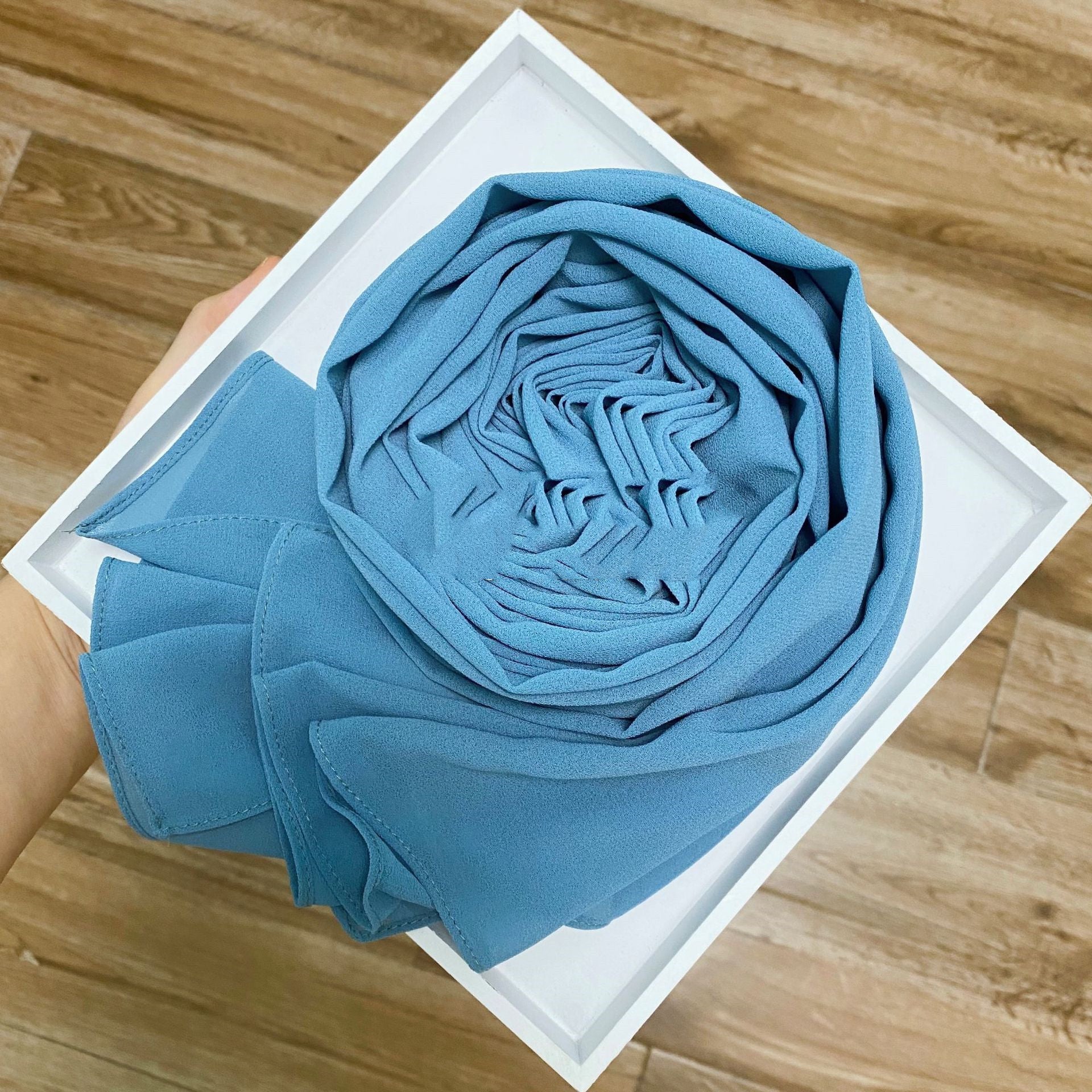 Women's Pearl Chiffon Hijab – Solid Color Scarf