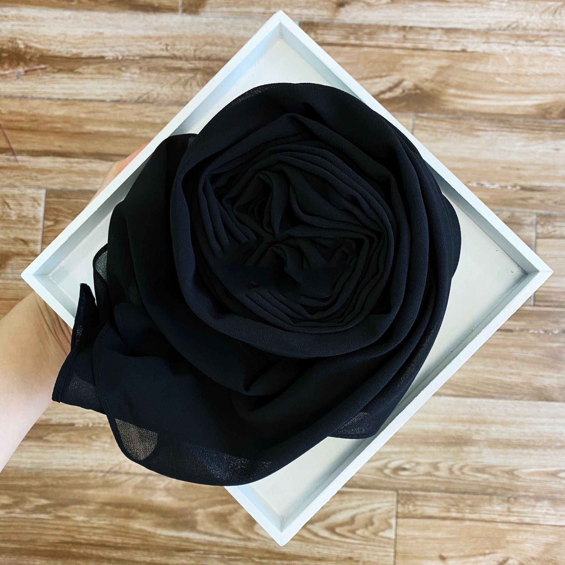 Women's Pearl Chiffon Hijab – Solid Color Scarf