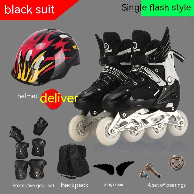 Adjustable PU Children’s Skates with Full Protective Set